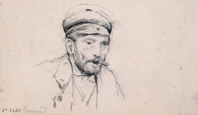 Study of a Male Head by Santiago Rusiñol